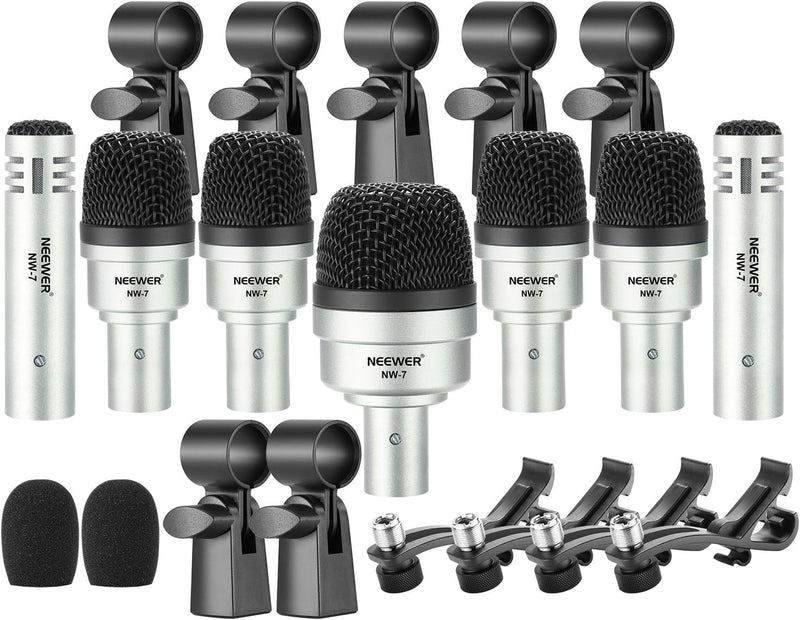 Neewer 40092651 7 Pack Wired Drum Pickups Percussion Mic Kit — main product image