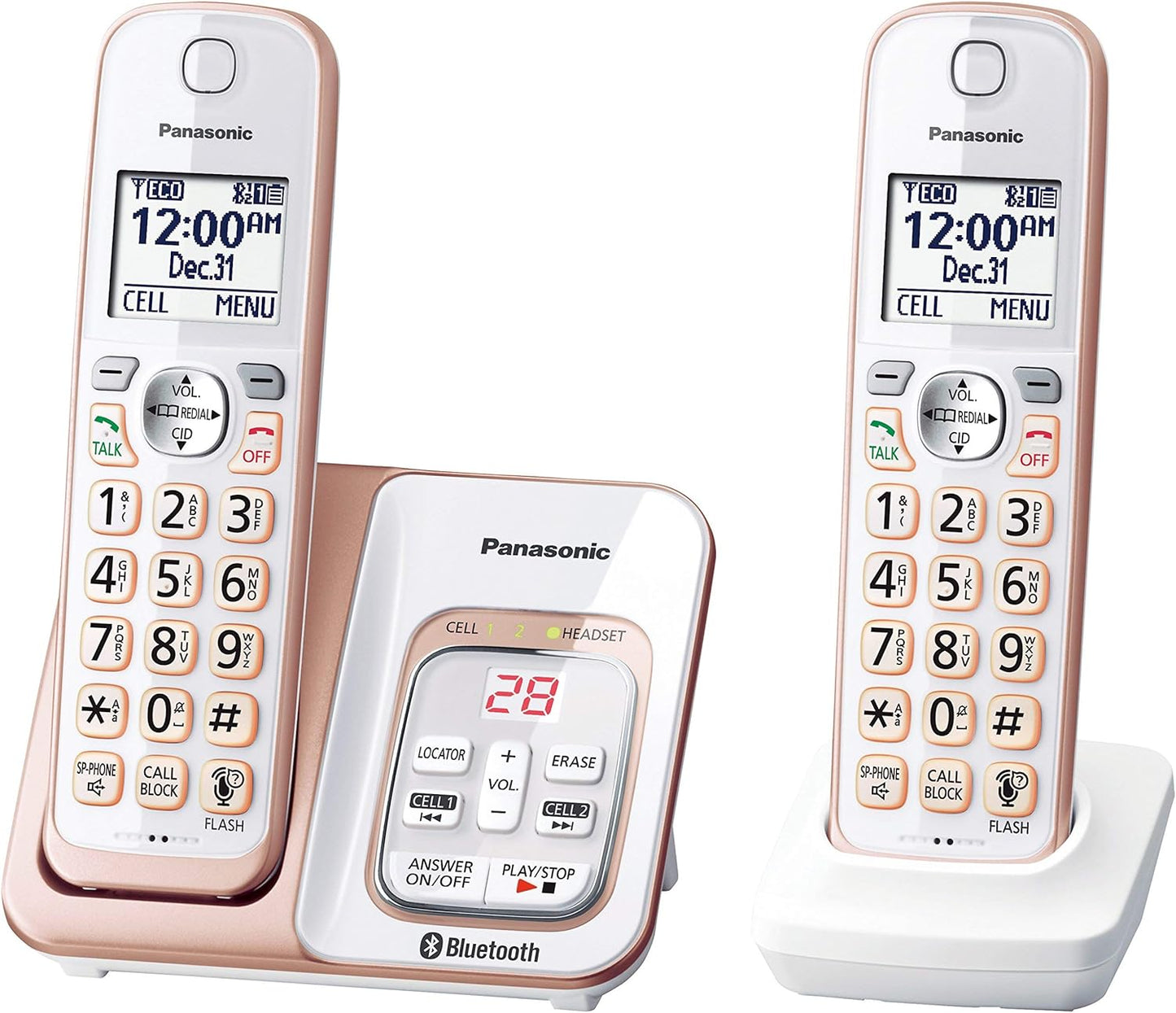 Panasonic KX Link2Cel Bluetooth Cordless Phone 2 Handsets