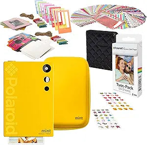 Polaroid AMZASK1SP02Y Mint Instant Camera Starter Kit - Yellow