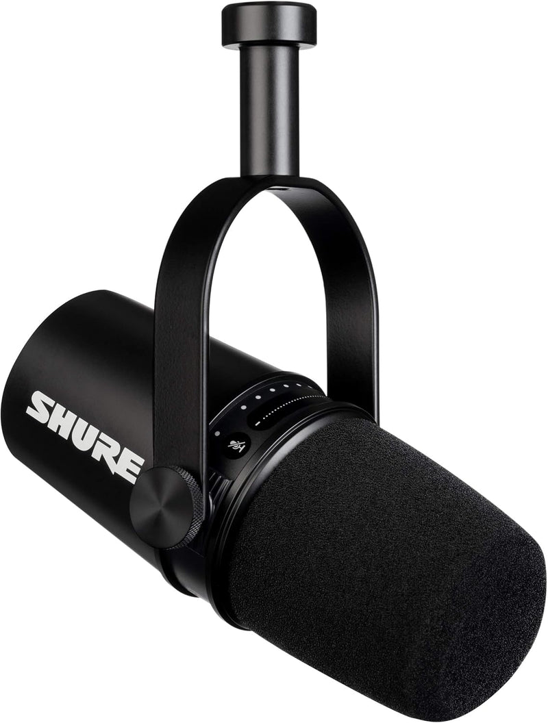 Shure MV7-K USB/XLR Dynamic Podcast Microphone - Black — main product image