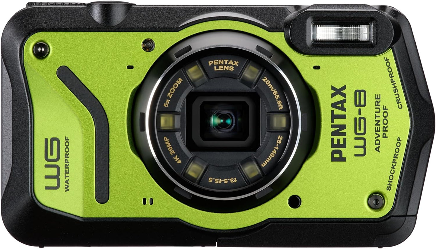 Pentax 01502 WG-8 Green Waterproof Adventure Camera