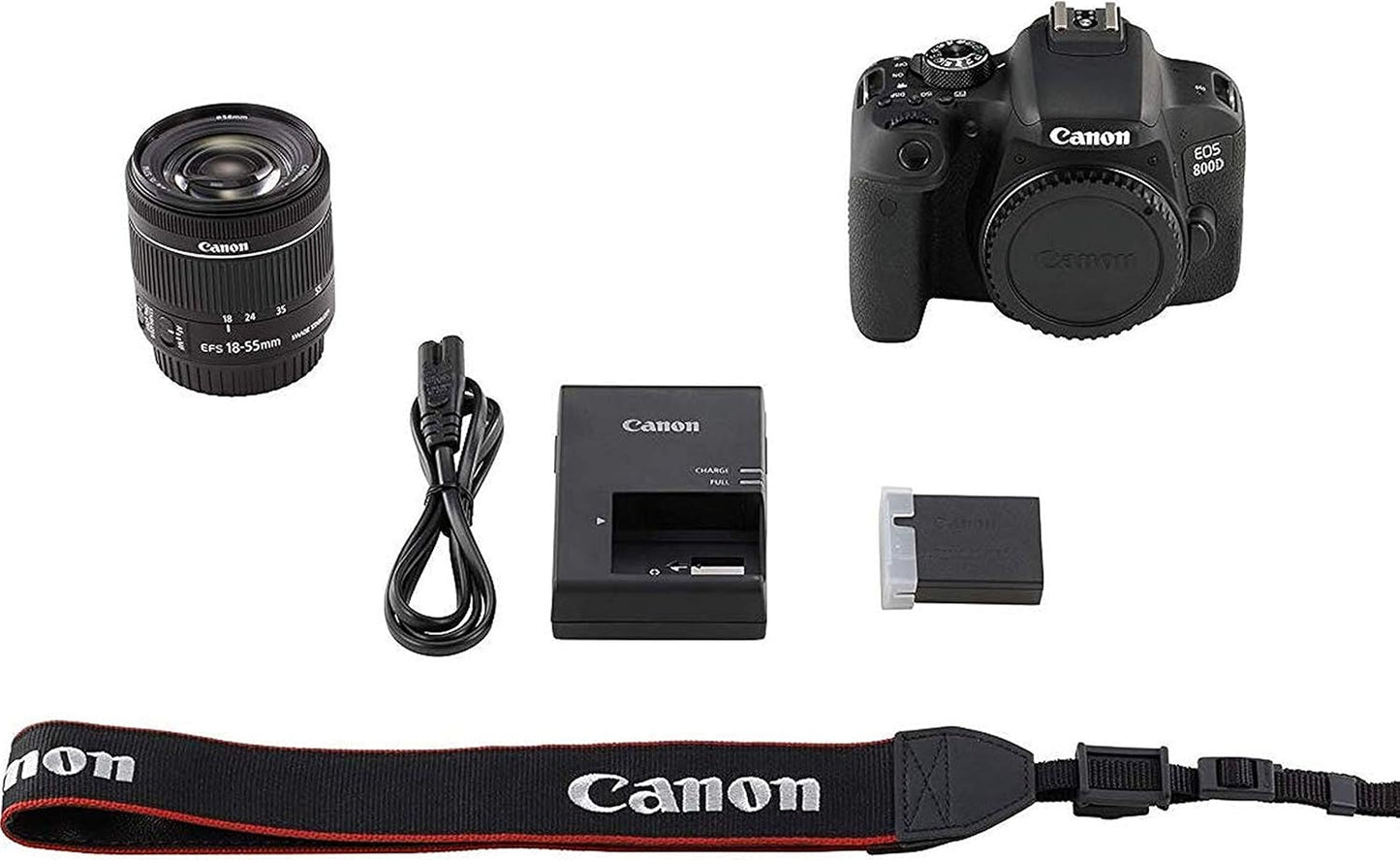 Canon EOS 800D Rebel T7i Kit - 18-55mm Lens Bundle (Renewed)