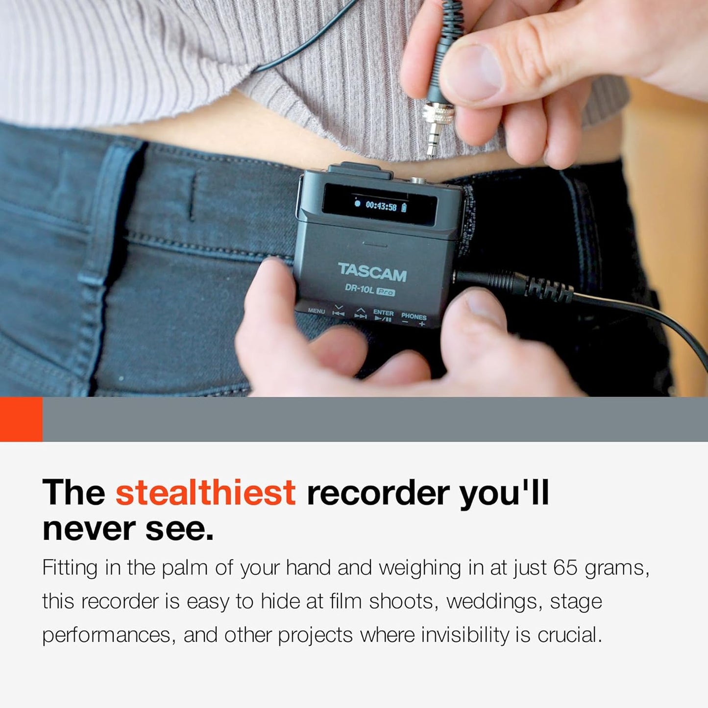 Tascam DR-10L PRO Lavalier Mic Recorder - 32-bit Float