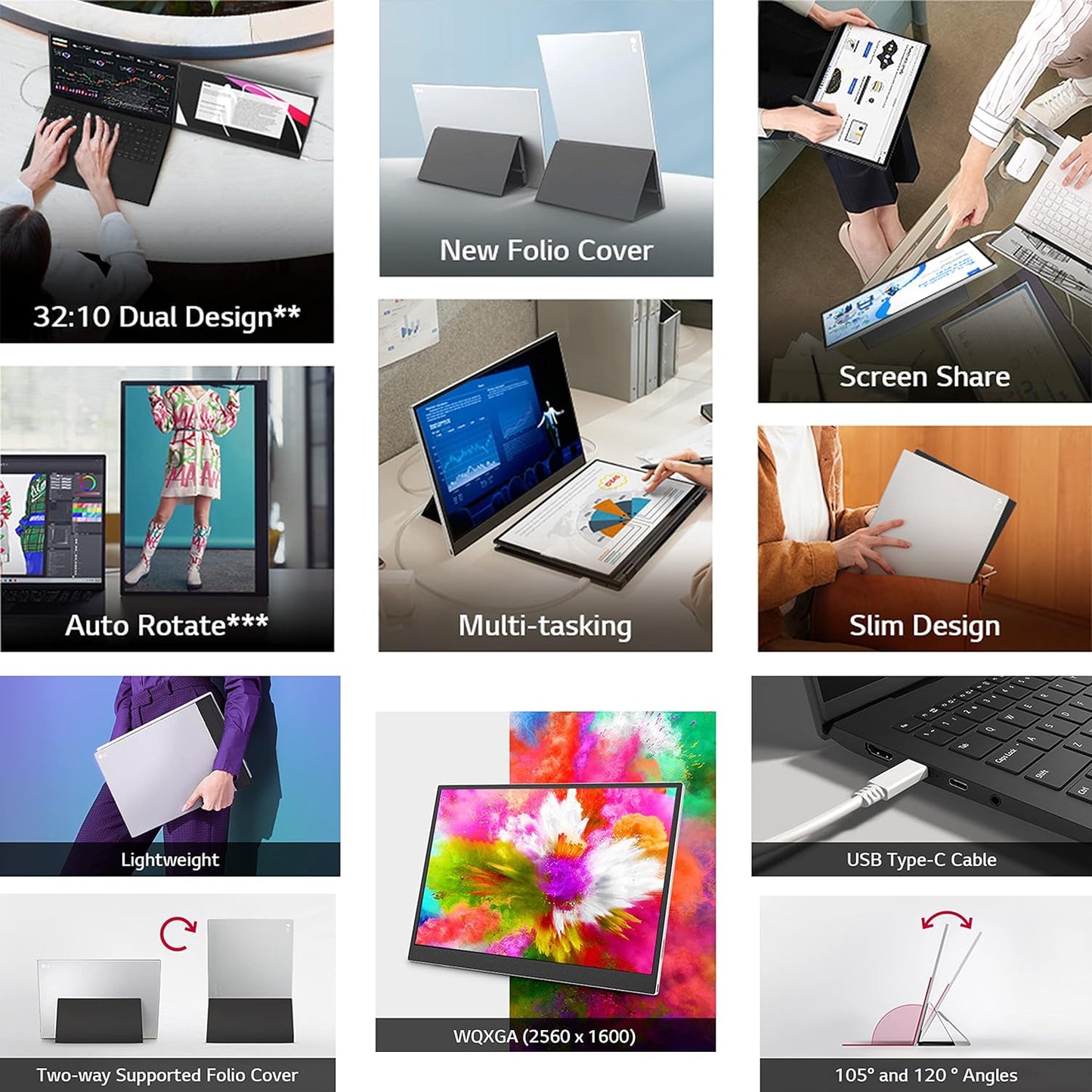 LG 451239 Gram +View 16" WQXGA Portable Monitor