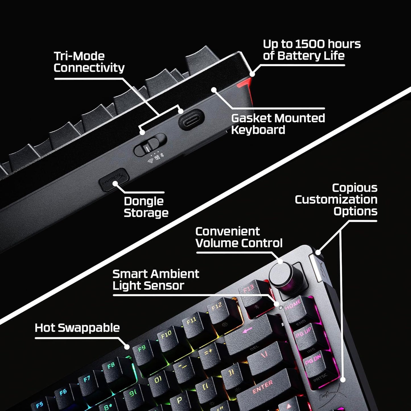 HyperX 91Y91AA#ABA Alloy Rise 75 Wireless Gaming Keyboard