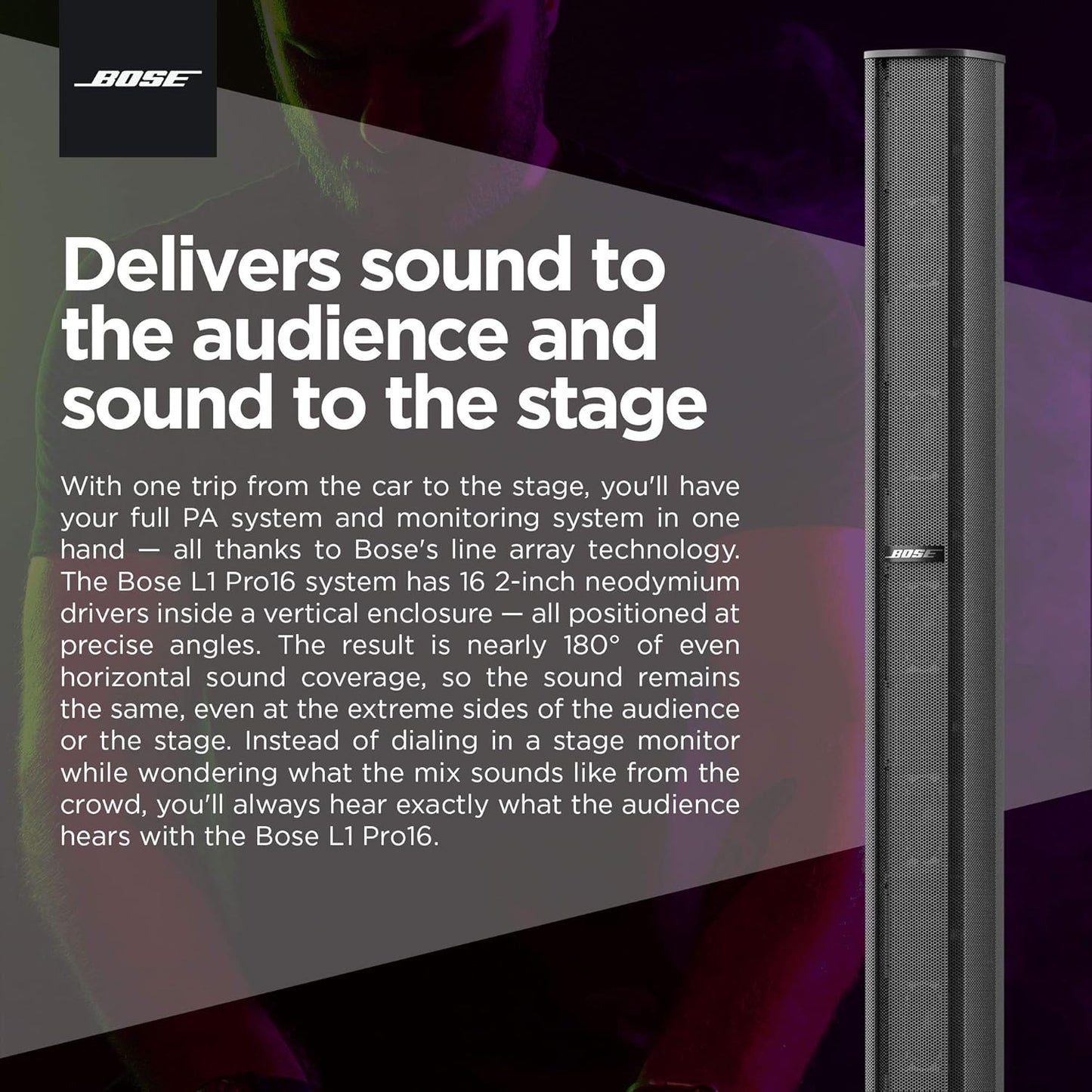 Bose 840920-1100 L1 Pro16 Portable PA System - Bluetooth Mixer