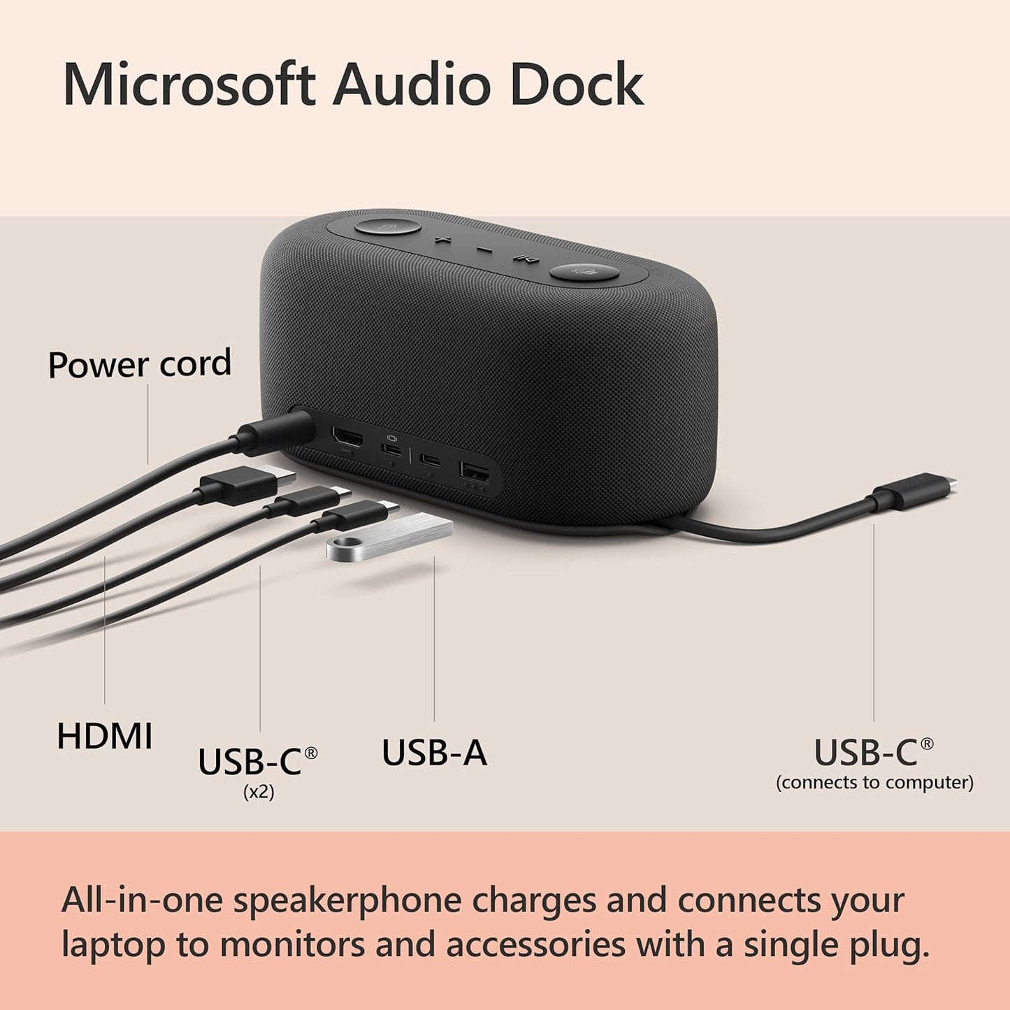 Microsoft IVF-00001 Audio Dock Speakerphone USB-C Hub