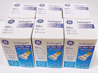GE Lighting 40673 Edison Halogen Floodlight PAR16 6-Pack