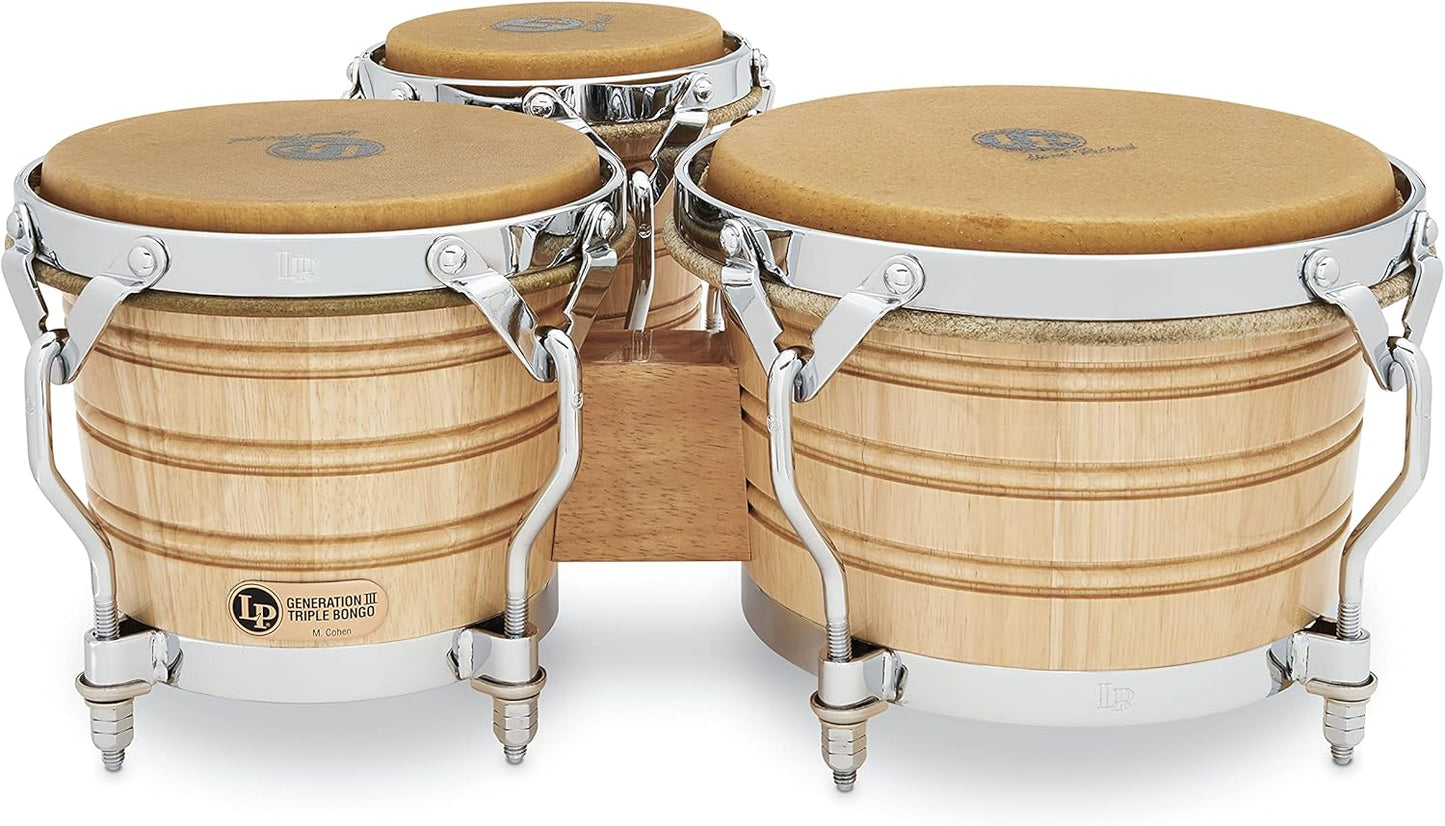 Latin Percussion LP202-AW Bongo Drum Natural Chrome