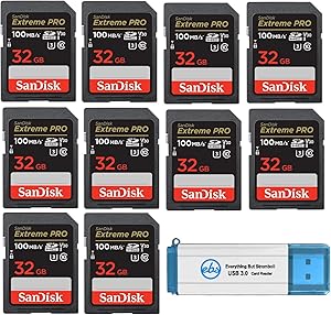 SanDisk SDSDXXG-032G-GN4IN 32GB Extreme Pro SD Card 10-Pack