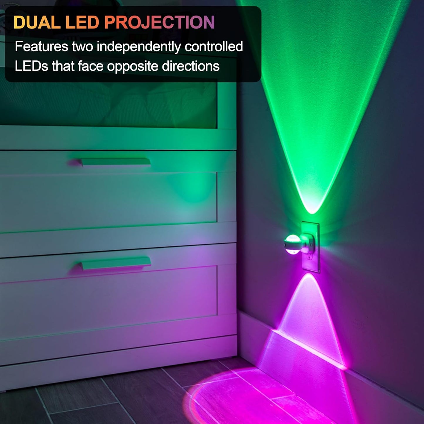 GE 81041 Color-Changing Swivel LED Night Light Dusk to Dawn