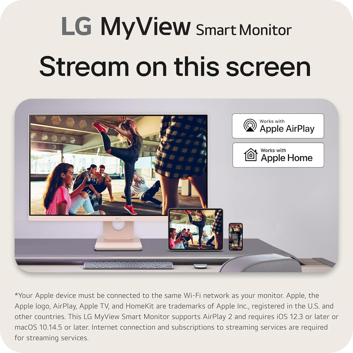 LG 27SR50F-P 27" FHD MyView Smart Monitor - Pink