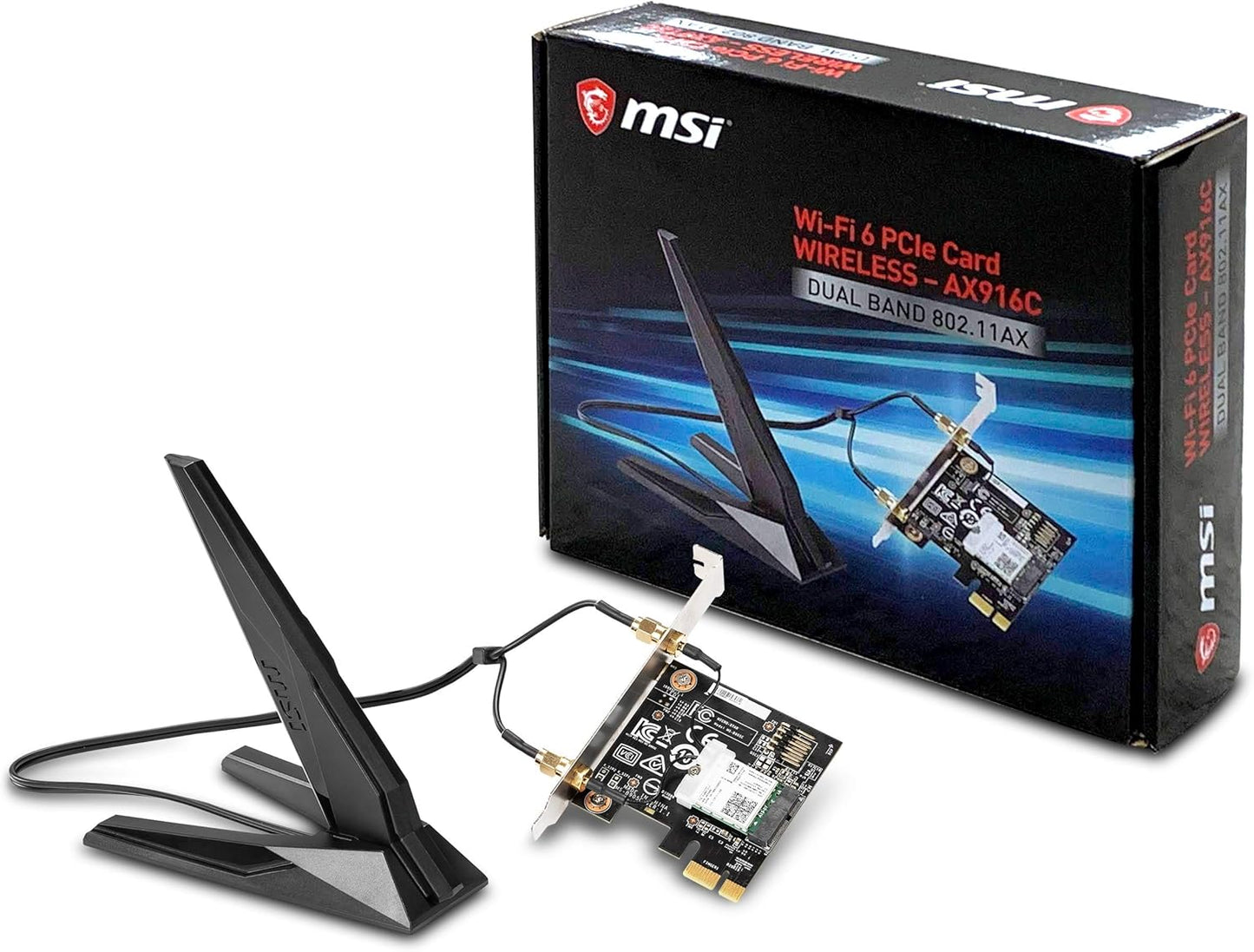 MSI AX916C WiFi 6 Bluetooth 5.0 PCIe Adapter