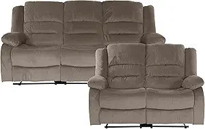 Lexicon 194840123620 Azrael Chocolate Reclining Sofa Set