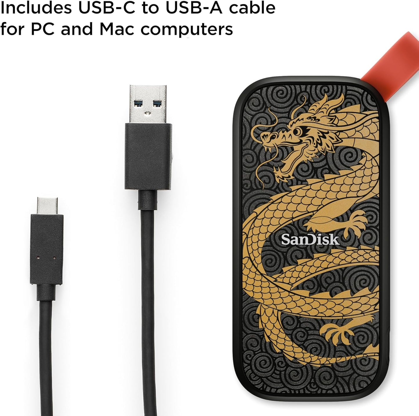 SanDisk SDSSDE30-1T00-GD25 1TB Portable SSD Dragon Edition USB-C