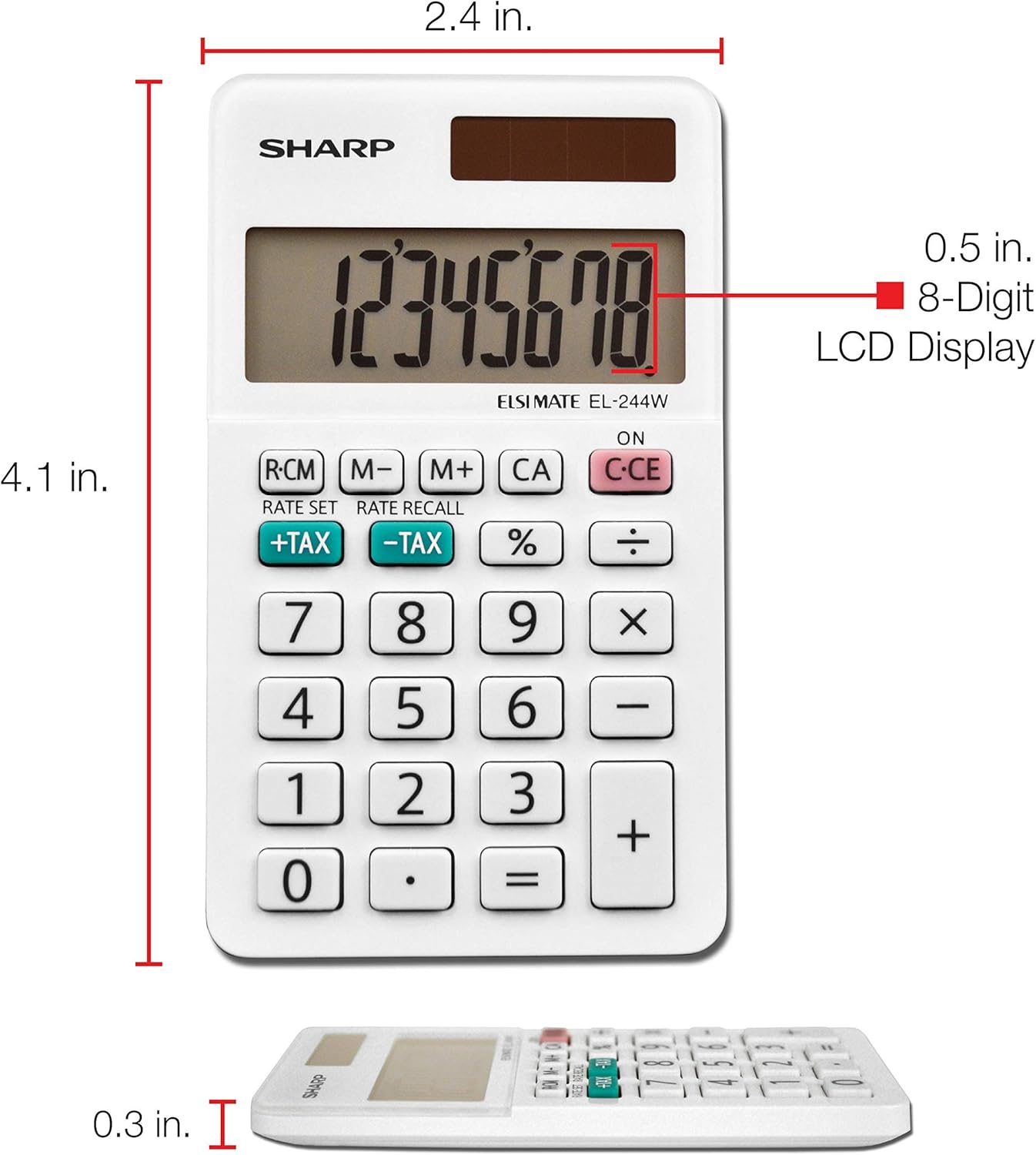 Sharp EL-244WB White Business Calculator (Renewed)