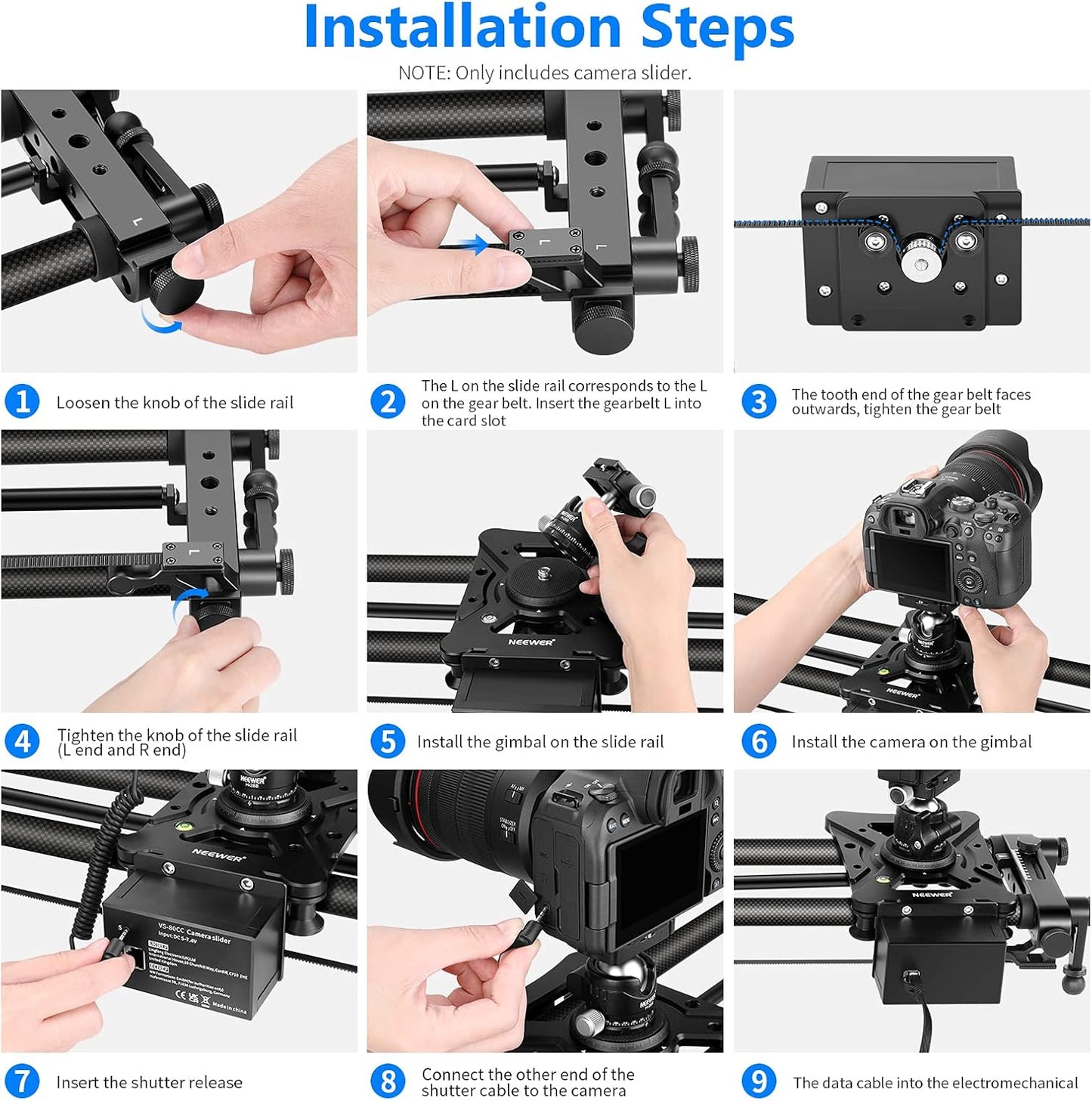 Neewer 10100220 Motorized 31.5" Camera Slider with Remote
