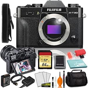 Fujifilm 16619011 X-T30 Mirrorless Camera Body - Black Bundle