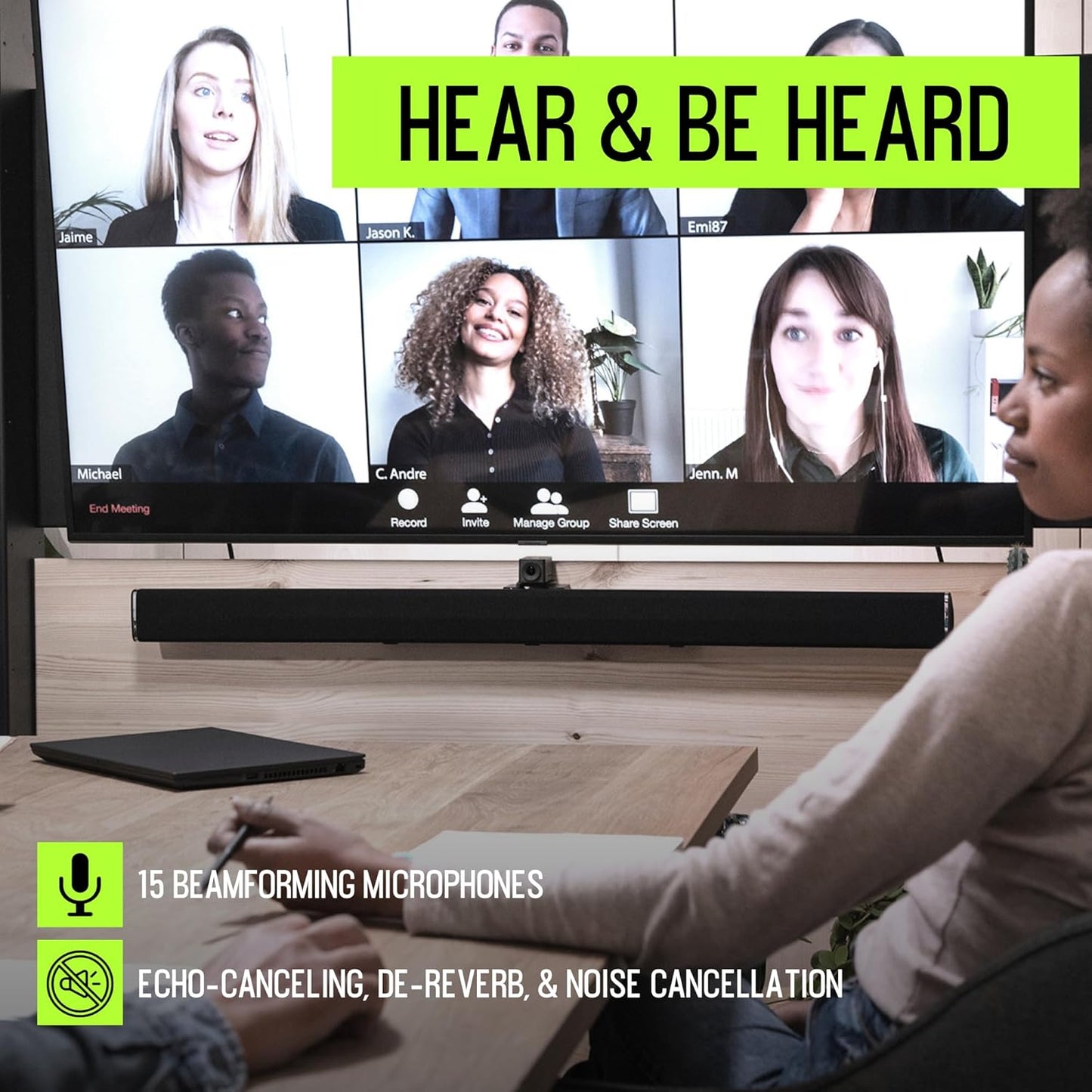 Shure WALL1 Stem Wall Speakerphone Conferencing Bar