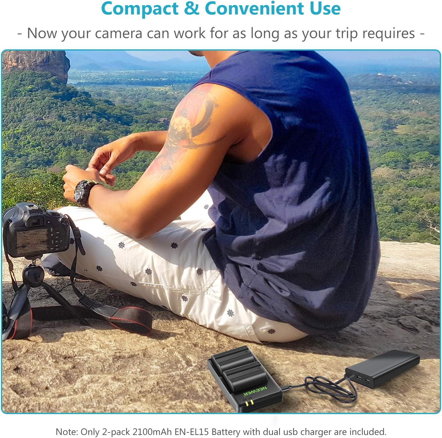 Neewer EN-EL15 Battery Charger Kit - Nikon Compatible