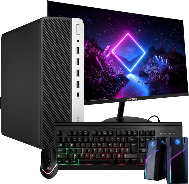 HP 600G4 ProDesk i5 Desktop with 24in Monitor — main product image