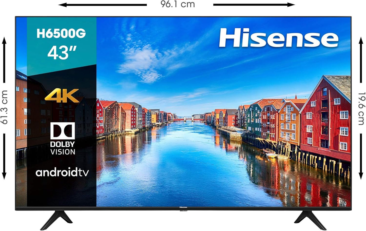Hisense H65 Series 43H6570G 43" 4K UHD Android Smart TV, Renewed