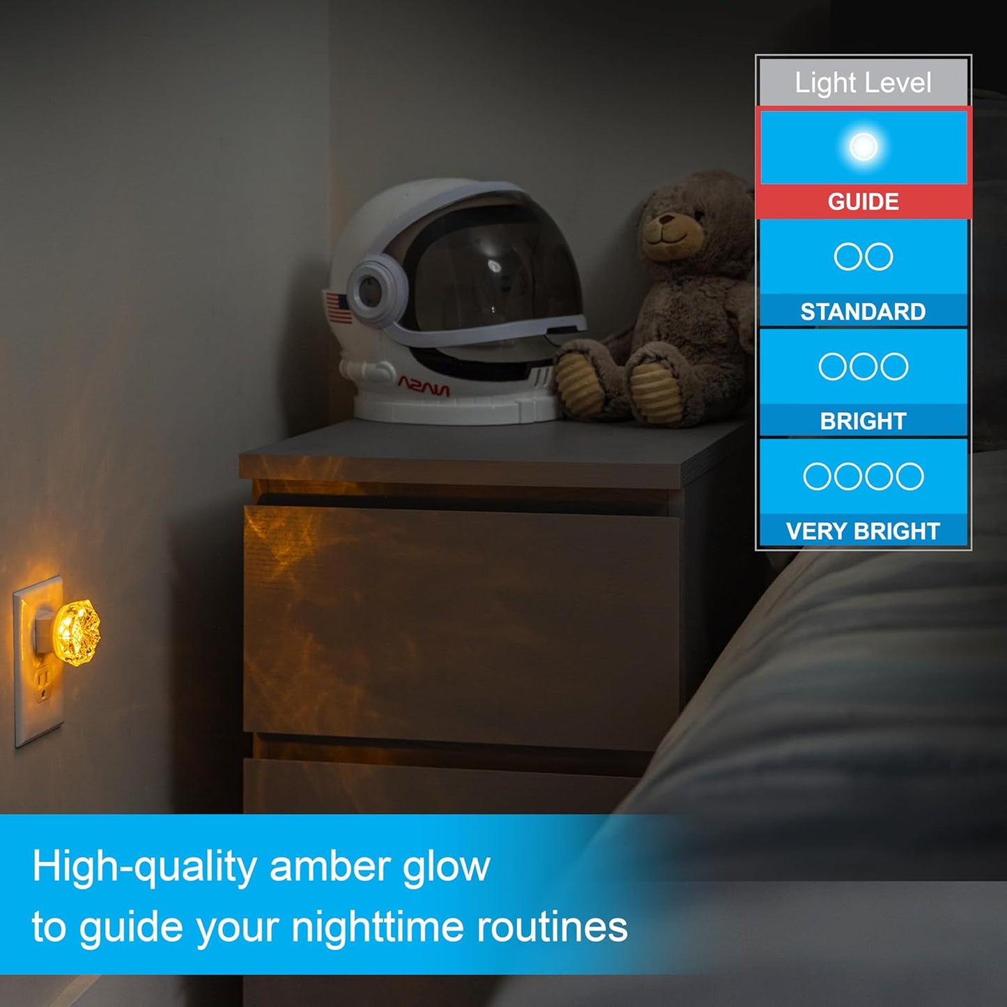 GE 11286 Jewel LED Amber Night Light 2-Pack