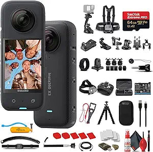 Insta360 CINSAAQ/B X3 Waterproof 360 Action Camera Kit
