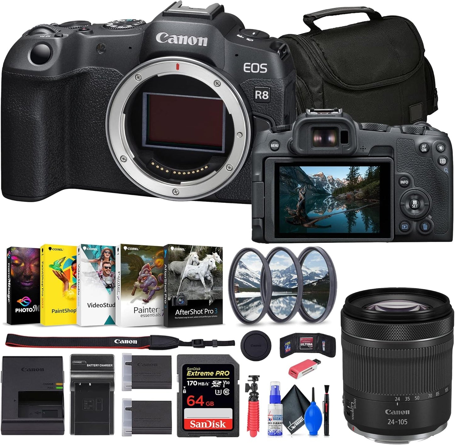 Canon 5803C002 EOS R8 Mirrorless Camera 24-105mm Kit Renewed