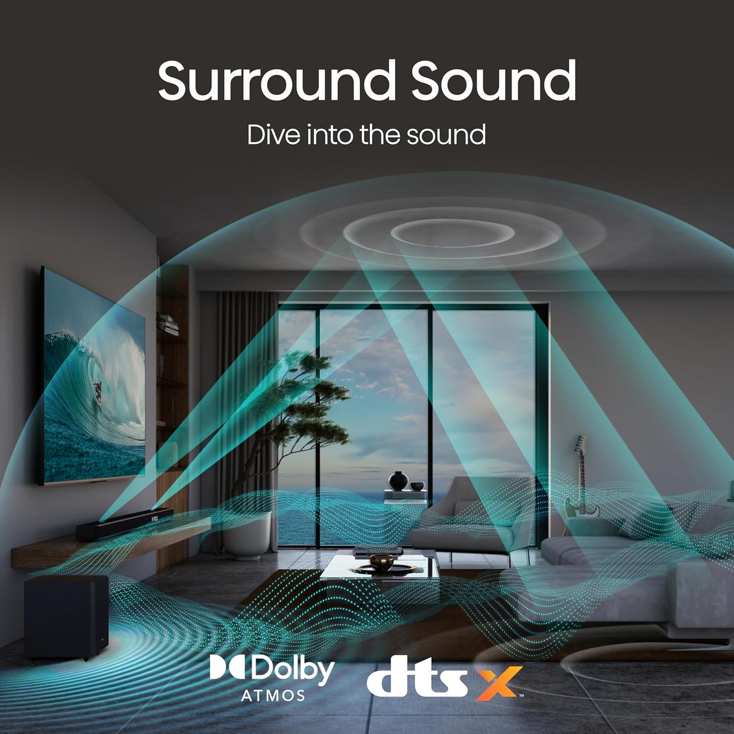 Hisense AX5125H 5.1.2 Dolby Atmos Soundbar & Subwoofer (Renewed)