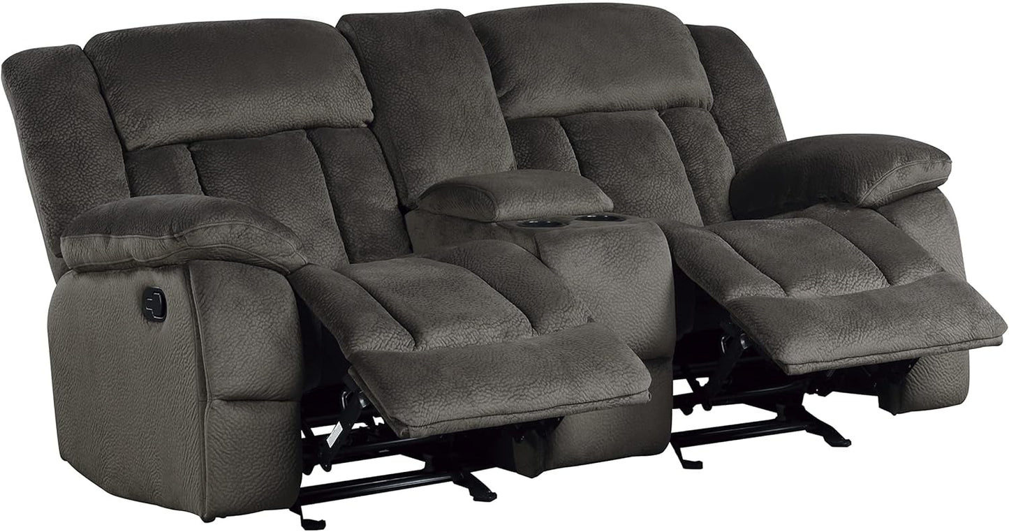 Lexicon 194840134480 Chocolate Reclining Loveseat Console