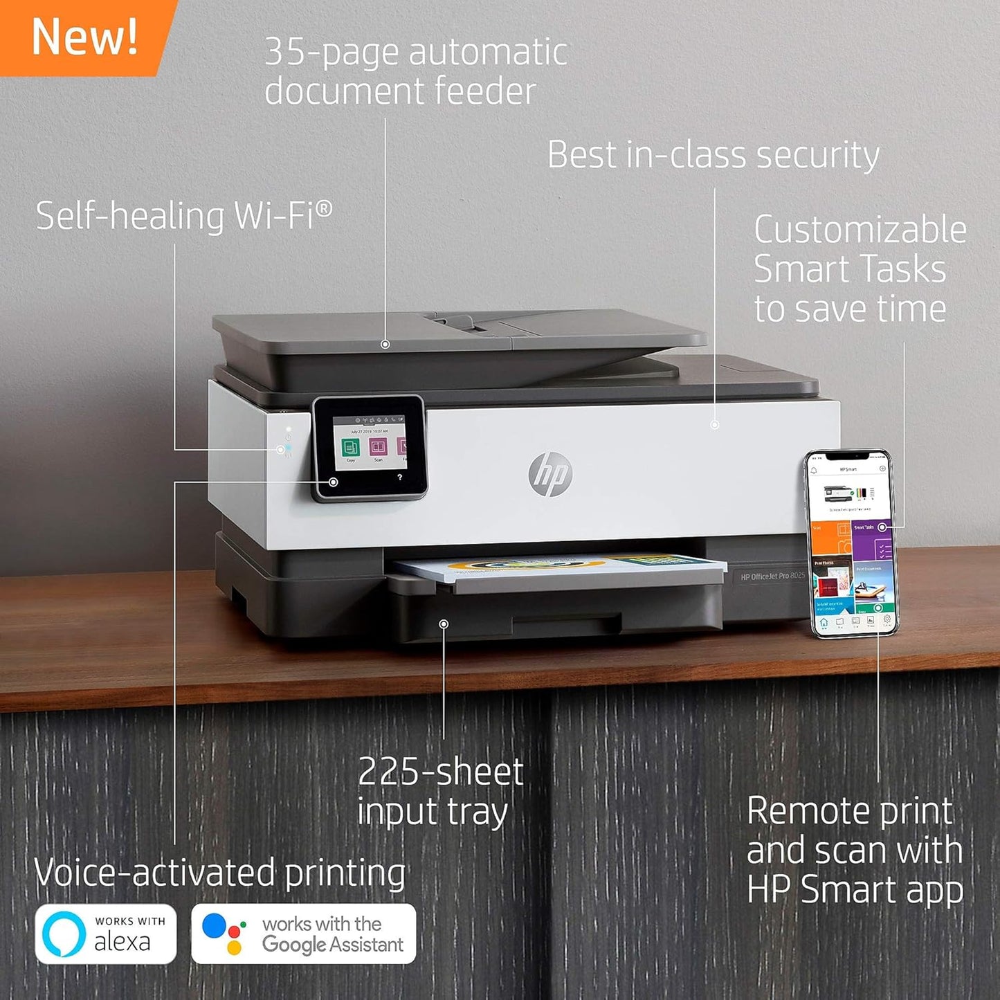 HP 1KR57A#B1H OfficeJet Pro 8025 Wireless All-in-One Printer