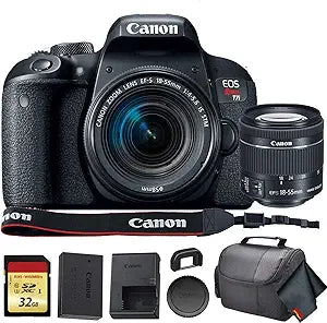 Canon 1894C002 EOS Rebel T7i 18-55mm Lens Bundle (Renewed)