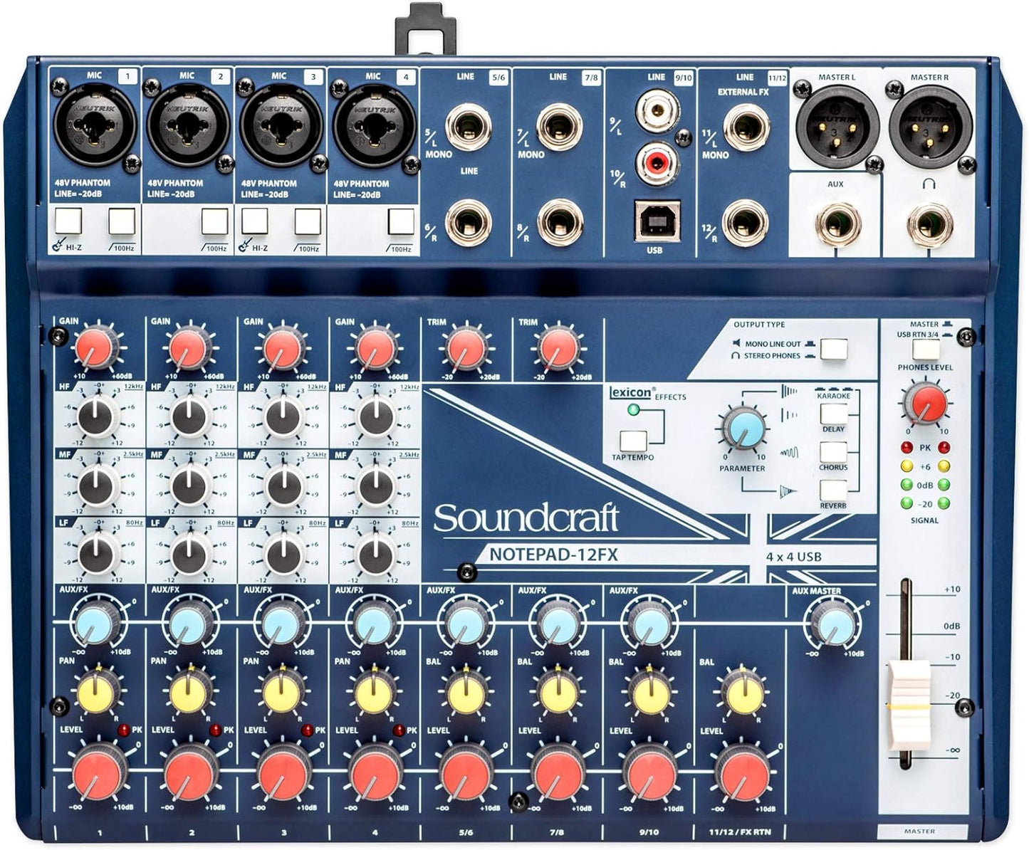 Soundcraft Notepad-12FX Mixer + Rockville Headphones Bundle