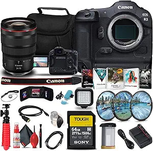 Canon EOS R3 Mirrorless Camera 24-70mm Lens Kit (Renewed)