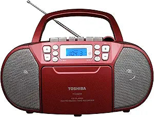Toshiba TY-CKM39(R) Portable MP3 CD Cassette Boombox Red