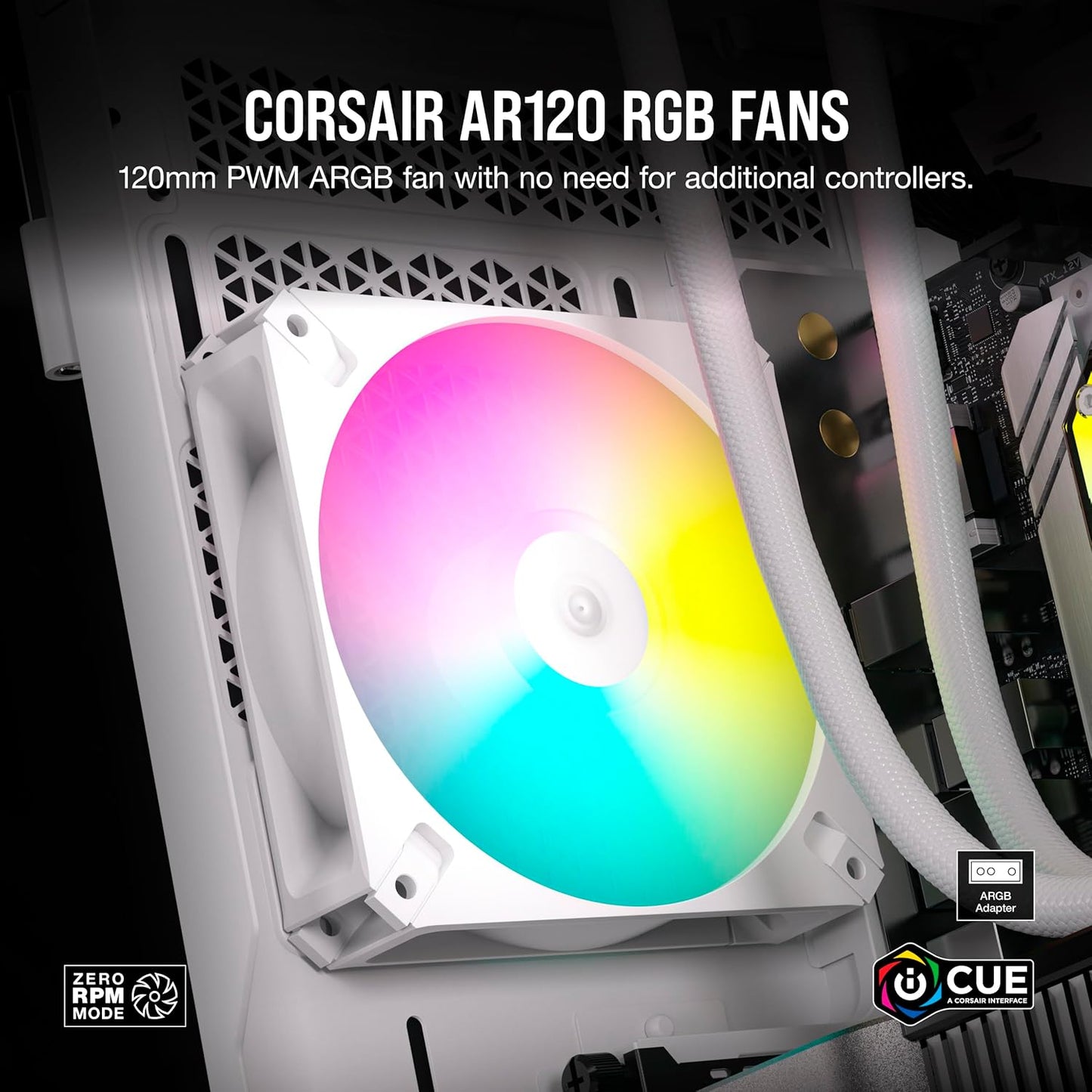 Corsair CO-9050169-WW iCUE AR120 RGB White Fan 3-Kit