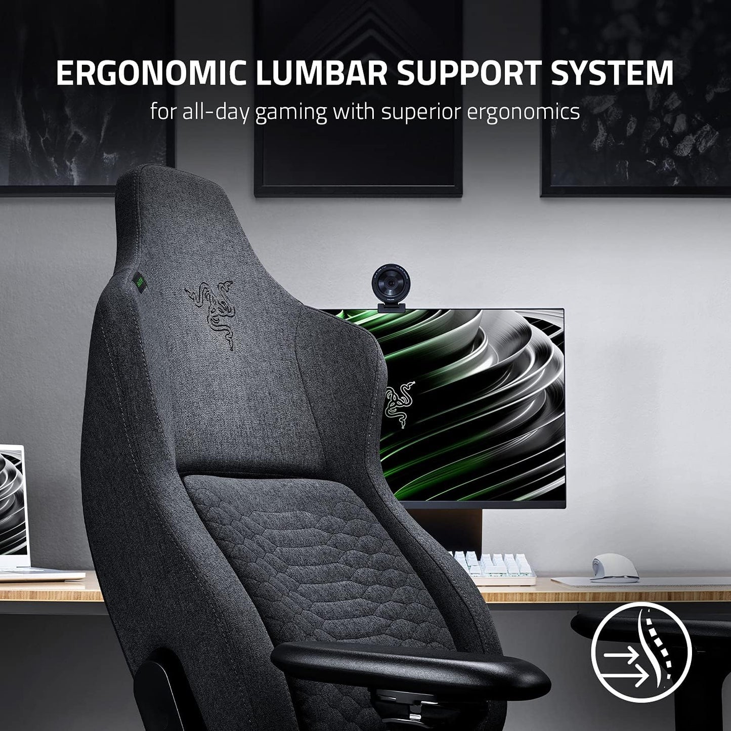 Razer RZ38-03950300-R3U1 Iskur XL Fabric Gaming Chair - Dark Gray