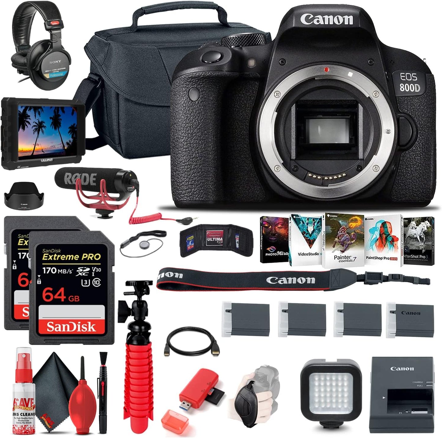Canon 1894C001AA EOS Rebel T7i DSLR Camera Bundle Renewed