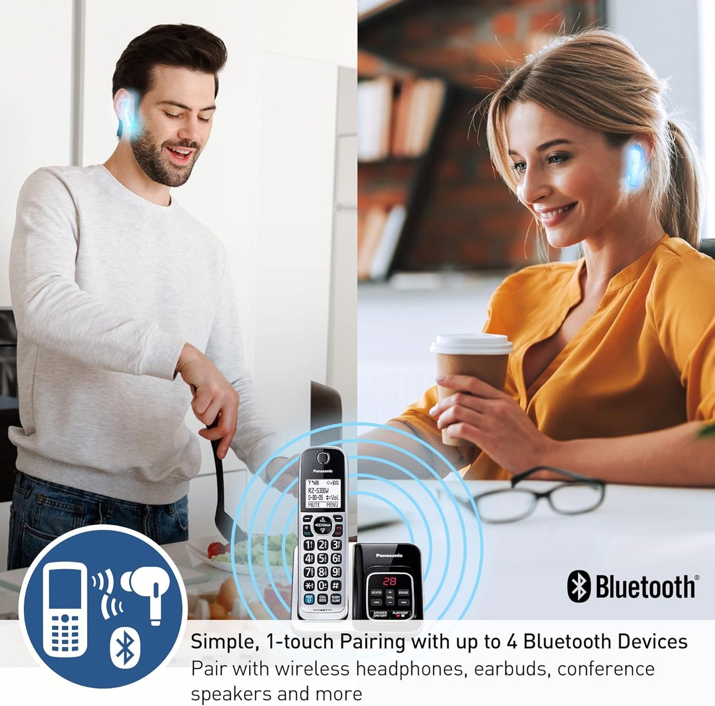 Panasonic KX-TGD892S Cordless Phone Bluetooth, Talking Caller ID