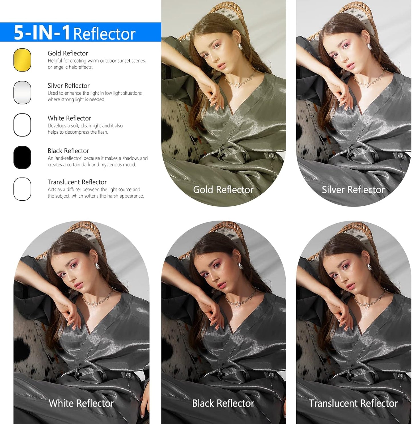 Neewer 88008128 5-in-1 Photography Reflector