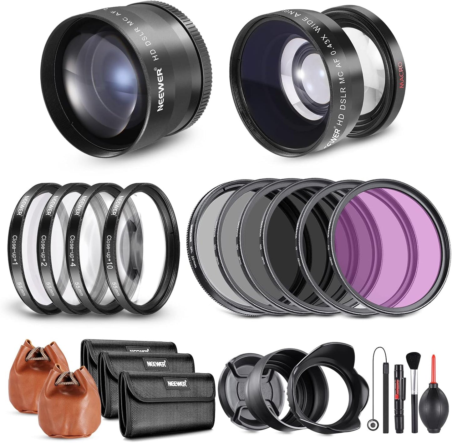Neewer 10101901 55mm Lens Filter Kit