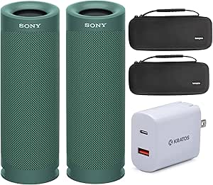 Sony SRSXB23 Green Extra Bass Bluetooth Speaker Bundle