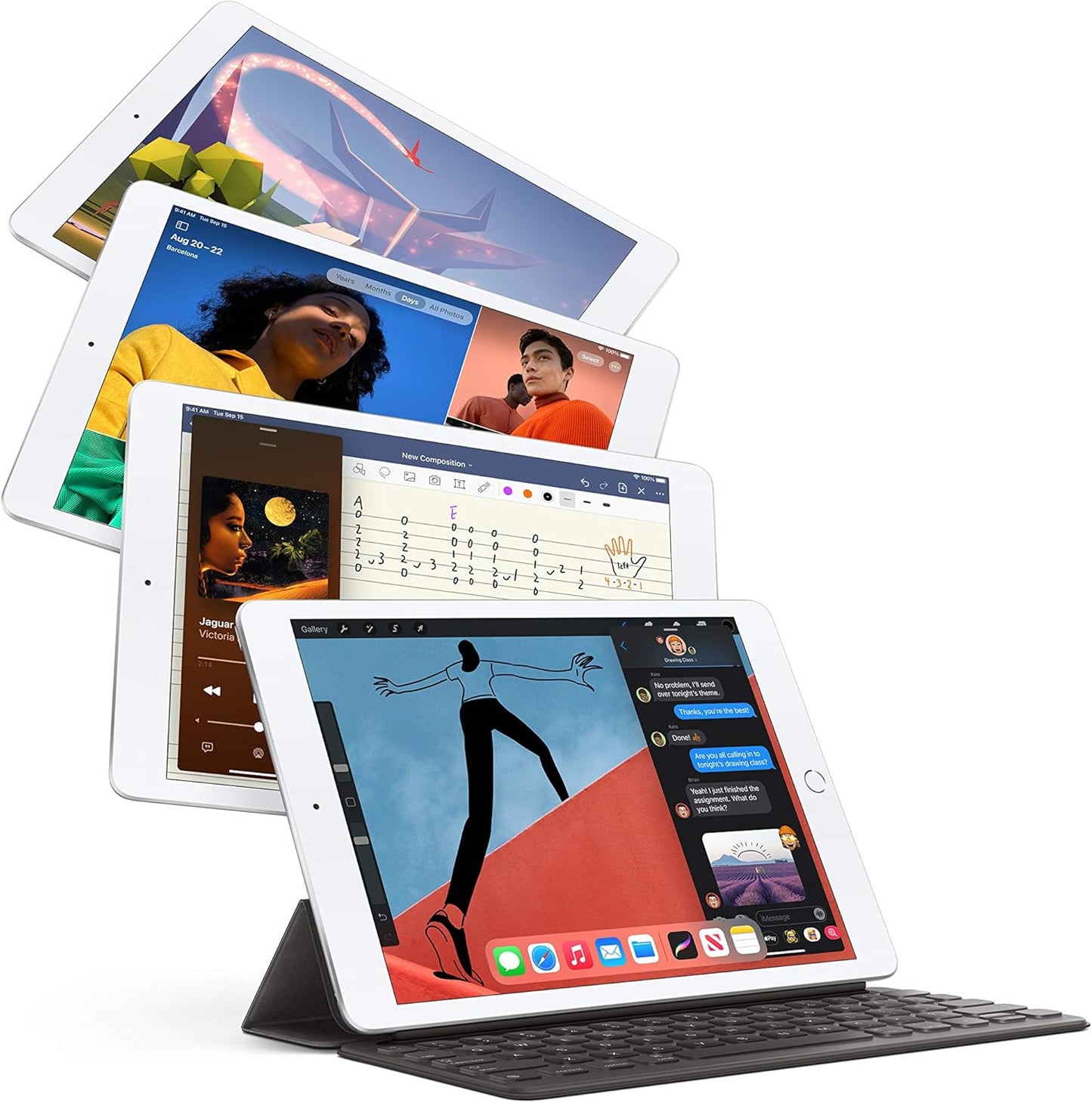 Apple MYLA2LL/A 2020 iPad 8th Gen 10.2-inch, 32GB, Wi-Fi - Silver