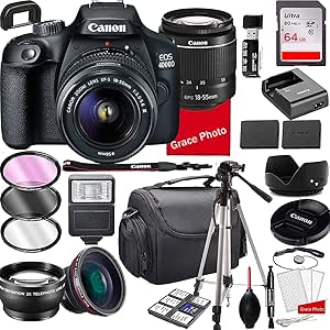 Canon Canon EOS 4000D DSLR - 18-55mm Lens + 64GB Bundle