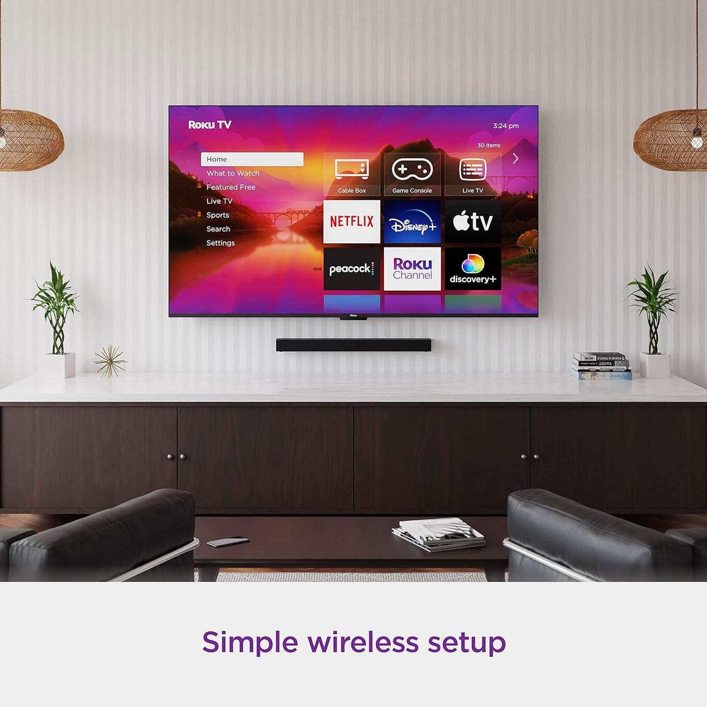 Roku 9301R TV Wireless Soundbar - Enhanced Audio