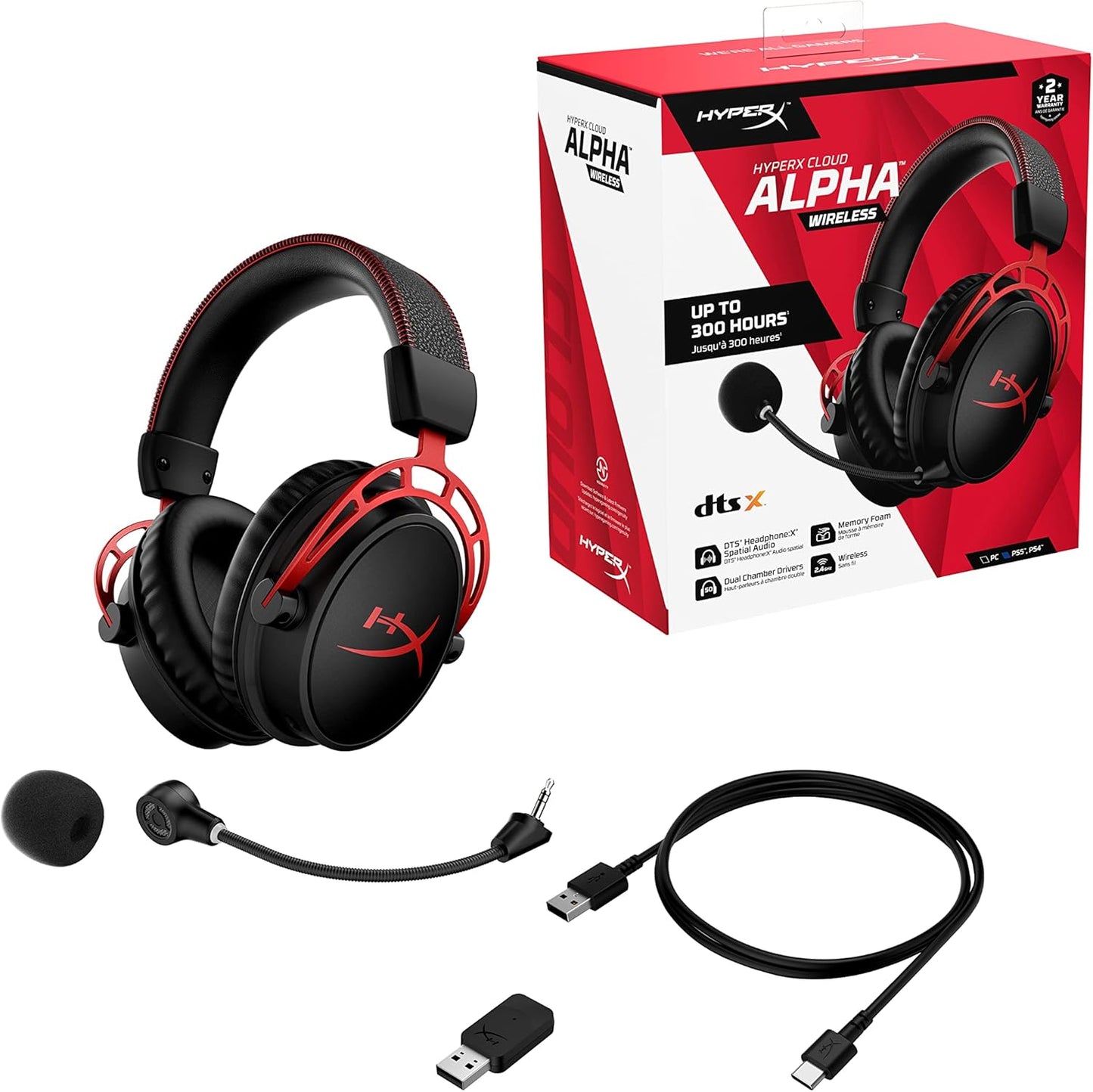 HyperX Cloud Alpha Wireless Gaming Headset DTS Renewed