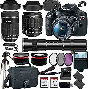Canon EOS Rebel T7 DSLR 18-55mm + 55-250mm Bundle