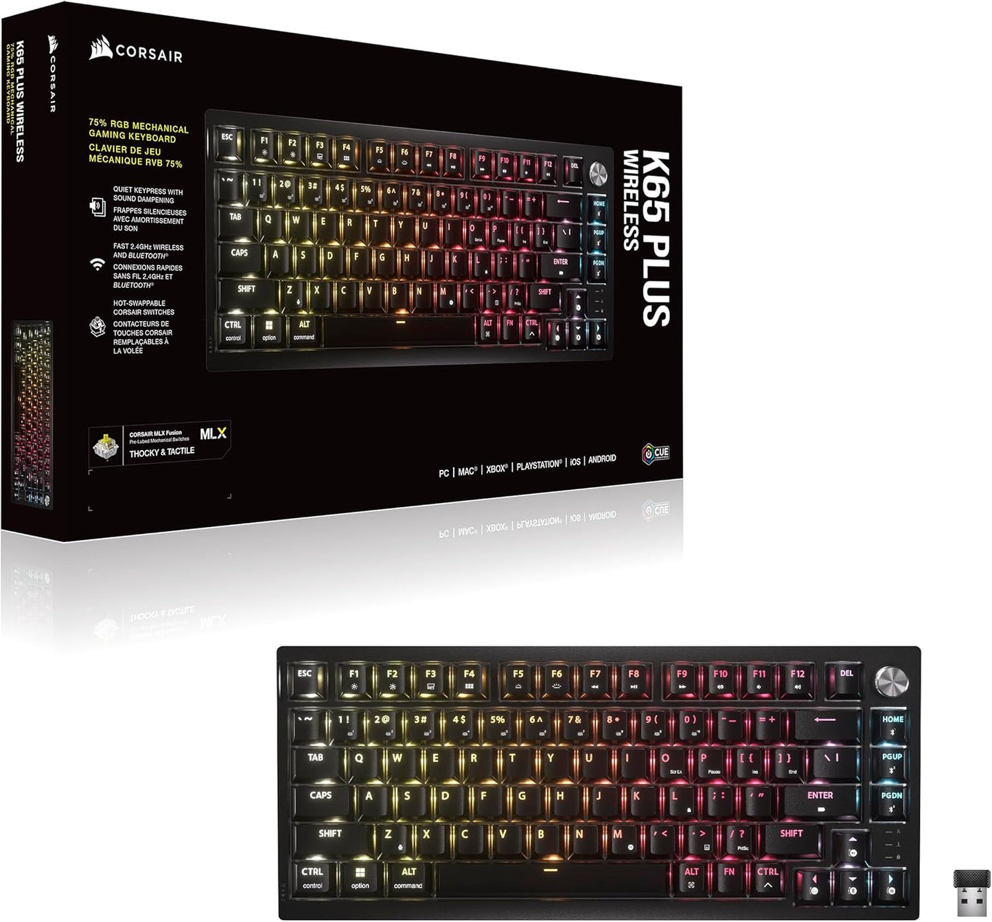 Corsair CH-91D441F-NA K65 Plus Wireless Hot-Swappable Keyboard