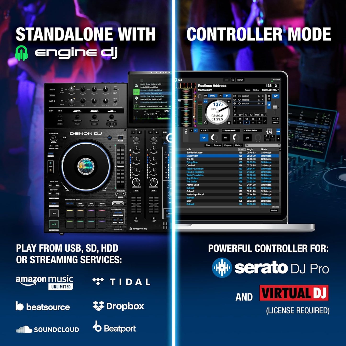 Denon DJ PRIME4+ 4-Deck Stem DJ Controller